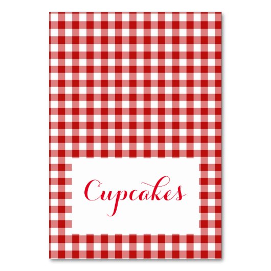 red plaid Food Tent Kaarten Plaats instelling (Voorkant)