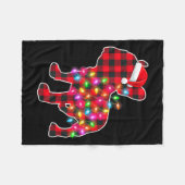 Red Plaid French Bulldog Christmas Pajamas Xmas Li Fleece Deken (Voorkant (Horizontaal))