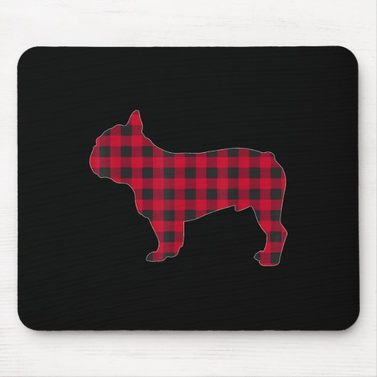 Red Plaid French Bulldog Dog Lover Matching Christ Muismat (Voorkant)