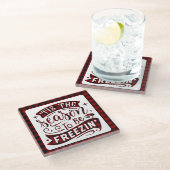 Red Plaid Fun Dit is het seizoen om te bevriezen W Glazen Onderzetter (Schuin)