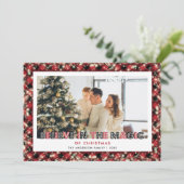 Red Plaid gelooft in de magie van kerstfoto Feestdagenkaart (Staand voorkant)