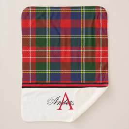 Red Plaid gepersonaliseerd Sherpa Deken