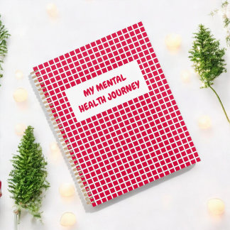 Red Plaid Gingham Planner Geestelijke Gezondheid Q