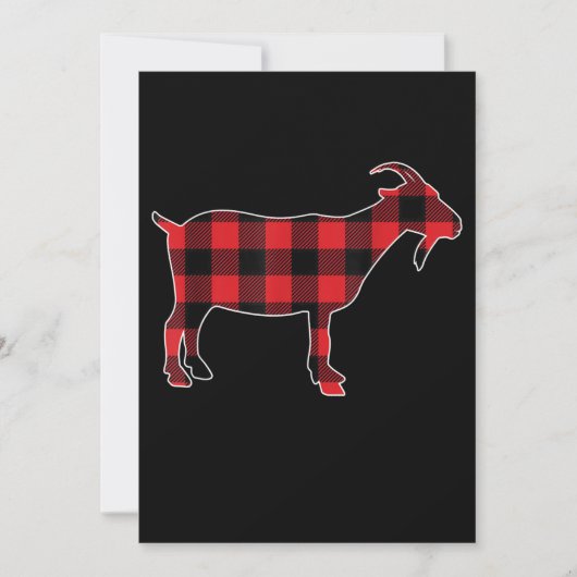 Red Plaid Goat Santa Christmas Save The Date (Voorkant)