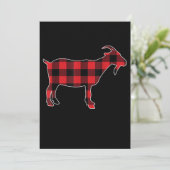 Red Plaid Goat Santa Christmas Save The Date (Staand voorkant)