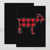 Red Plaid Goat Santa Christmas Save The Date (Voorkant / Achterkant)