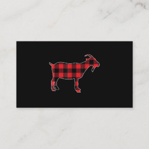 Red Plaid Goat Santa Christmas Visitekaartje