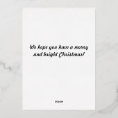 Red Plaid Gold Grandpa Photo Cozy But Elegant Folie Feestdagenkaart (Achterkant)