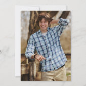 Red Plaid Golf thema afstudeerfeest Kaart (Achterkant)