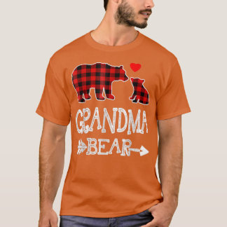 Red Plaid Grandma Bear Christmas Pajama Matching F T-shirt