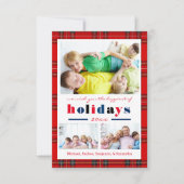 Red Plaid Happiest Feestdagen - 3x5 Kerst Kaart (Voorkant)
