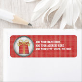 Red Plaid Holiday Gift Retouradres Labels (Insitu)