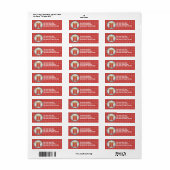 Red Plaid Holiday Gift Retouradres Labels (Full Sheet)