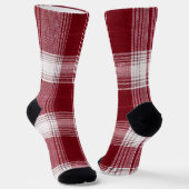 Red Plaid Holiday Socks – Warm Christmas Vibes Sokken (Gebogen)