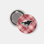 Red Plaid Horse Racing Magneet (Voorkant / Achterkant)