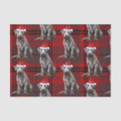 Red Plaid Irish Wolfhound Dog Holiday Tissuepapier (Voorkant)