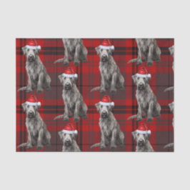 Red Plaid Irish Wolfhound Dog Holiday Tissuepapier