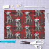 Red Plaid Irish Wolfhound Dog Holiday Tissuepapier (Craft)
