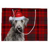 Red Plaid Irish Wolfhound Dog Lover Holiday Groot Cadeauzakje (Achterkant)