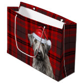 Red Plaid Irish Wolfhound Dog Lover Holiday Groot Cadeauzakje (Voorkant Gekanteld)
