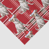 Red Plaid Jack Russell Hond Kerstvakantie Tissuepapier (Detail)