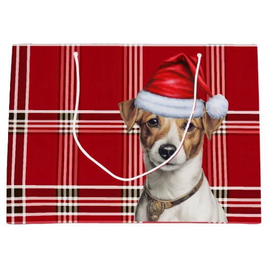 Red Plaid Jack Russell Terrier Hondenliefhebber Ho Groot Cadeauzakje (Voorkant)