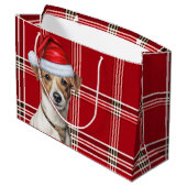 Red Plaid Jack Russell Terrier Hondenliefhebber Ho Groot Cadeauzakje (Achterkant Gekanteld)