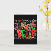 Red Plaid Jingle Bells Christmas Matching Family P Kaart (Gele Bloem)