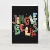 Red Plaid Jingle Bells Christmas Matching Family P Kaart (Voorkant)