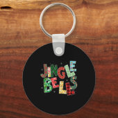 Red Plaid Jingle Bells Christmas Matching Family P Sleutelhanger (Voorkant)