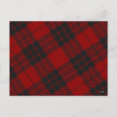 Red Plaid Joy Christmas Family Greeting Foto Feestdagenkaart (Achterkant)