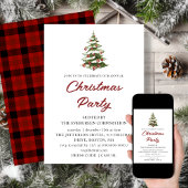 Red Plaid | Kerstboom | Vakantie uitnodiging