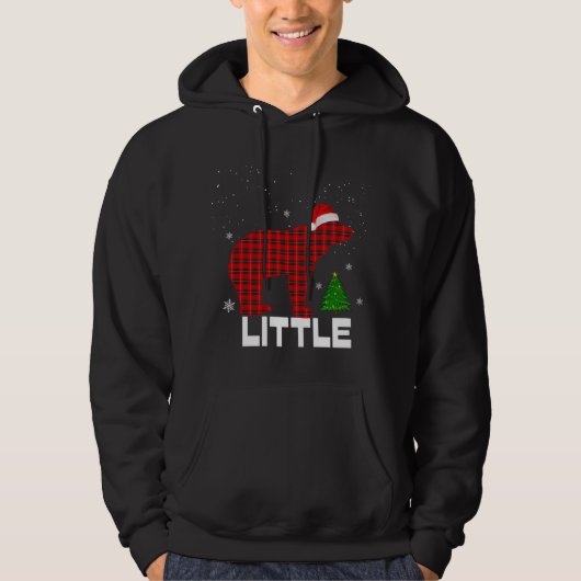 Red Plaid Little BearMatching pyjama familie Hoodie (Voorkant)