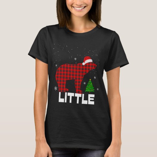 Red Plaid Little BearMatching pyjama familie T-shirt (Voorkant)