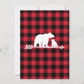 Red Plaid Lumberjack Baby shower Kaart (Achterkant)