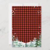 Red Plaid Lumberjack Snowflake Baby shower Kaart (Achterkant)