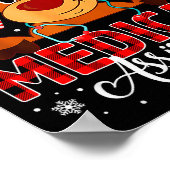 Red Plaid Medical Istant Nurse Reindeer Christmas  Poster (Hoek)