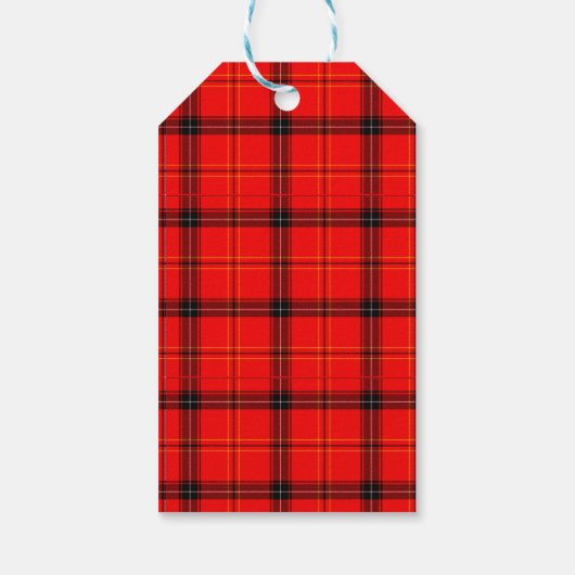 Red Plaid Merry Alles Familie Foto Kerstmis Cadeaulabel (Achterkant)