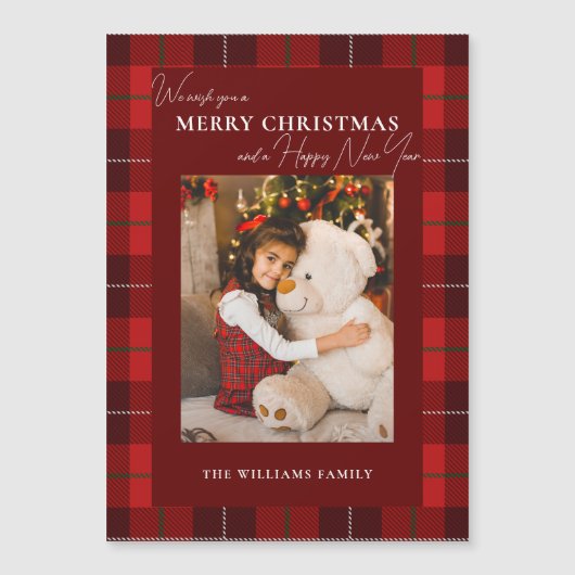 Red Plaid Merry Christmas 1 Foto (Voorkant)