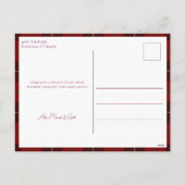 Red Plaid Merry Christmas 1 Foto Feestdagenkaart (Achterkant)