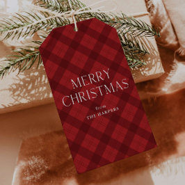Red Plaid Merry Christmas  Cadeaulabel