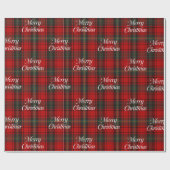 Red Plaid Merry Christmas Cadeaupapier (Vlak)
