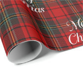 Red Plaid Merry Christmas Cadeaupapier (Rol Hoek)