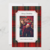 Red Plaid Merry Christmas Holiday Kaart (Voorkant)