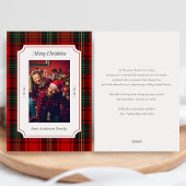 Red Plaid Merry Christmas Holiday Kaart