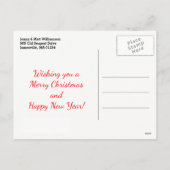 Red Plaid Merry Christmas Mr. & Mrs Foto Briefkaar Feestdagenkaart (Achterkant)