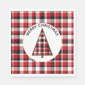 Red Plaid Merry Christmas Paper servetten (Voorkant)
