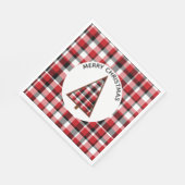 Red Plaid Merry Christmas Paper servetten (Hoek)
