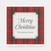 Red Plaid Merry Christmas Servet (Voorkant)
