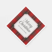 Red Plaid Merry Christmas Servet (Hoek)